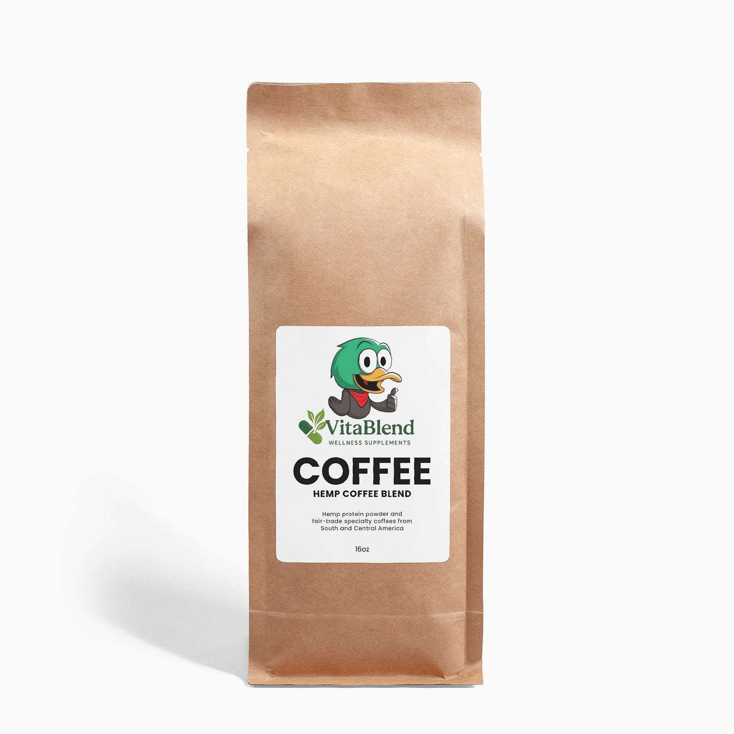 Hemp Coffee Blend - Medium Roast 16oz by Vitablend Wellness Supplement