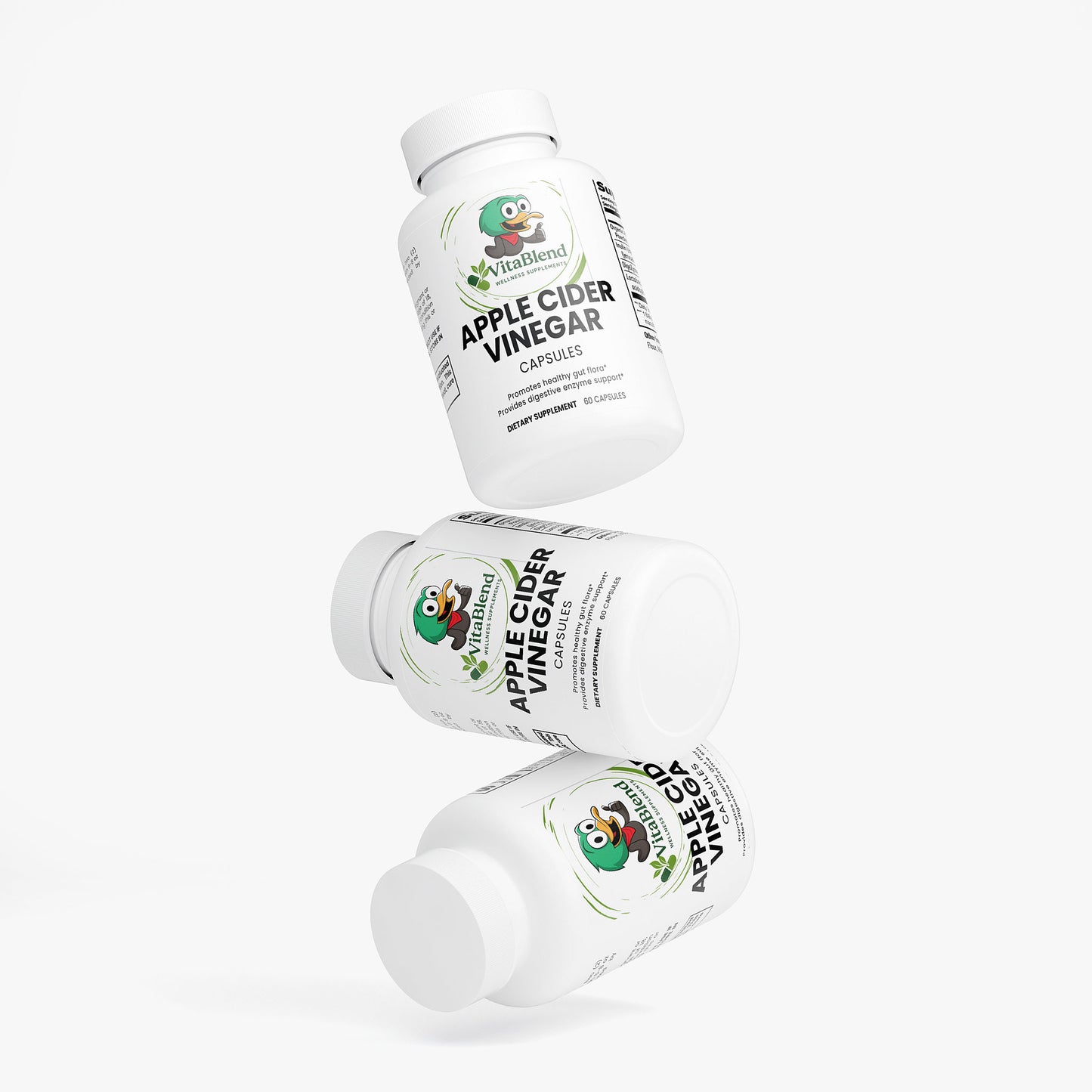 Apple Cider Vinegar Capsules with Prebiotics, Probiotics & Enzymes – Digestive & Gut Health (1000 mg, 60 Capsules)