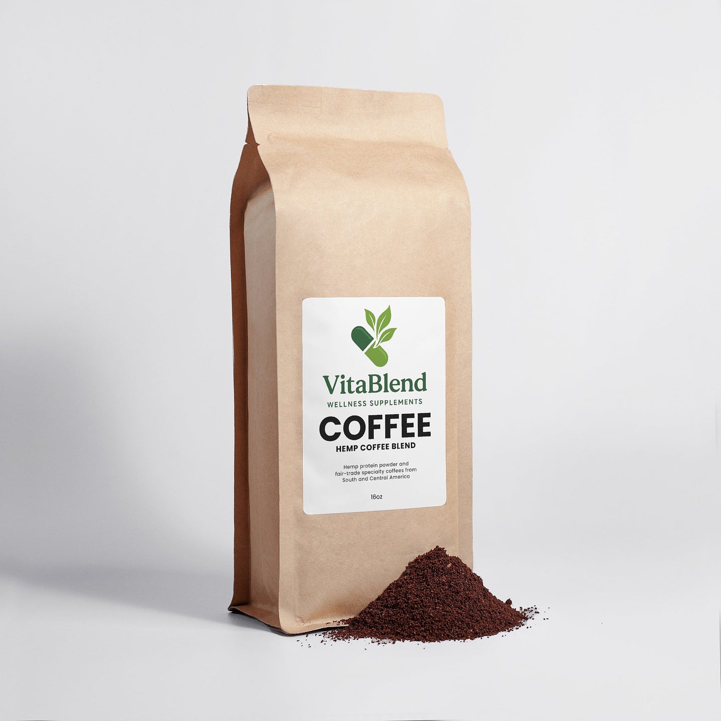 Hemp Coffee Blend - Medium Roast by VitaBlend Wellness Supplements - 16oz