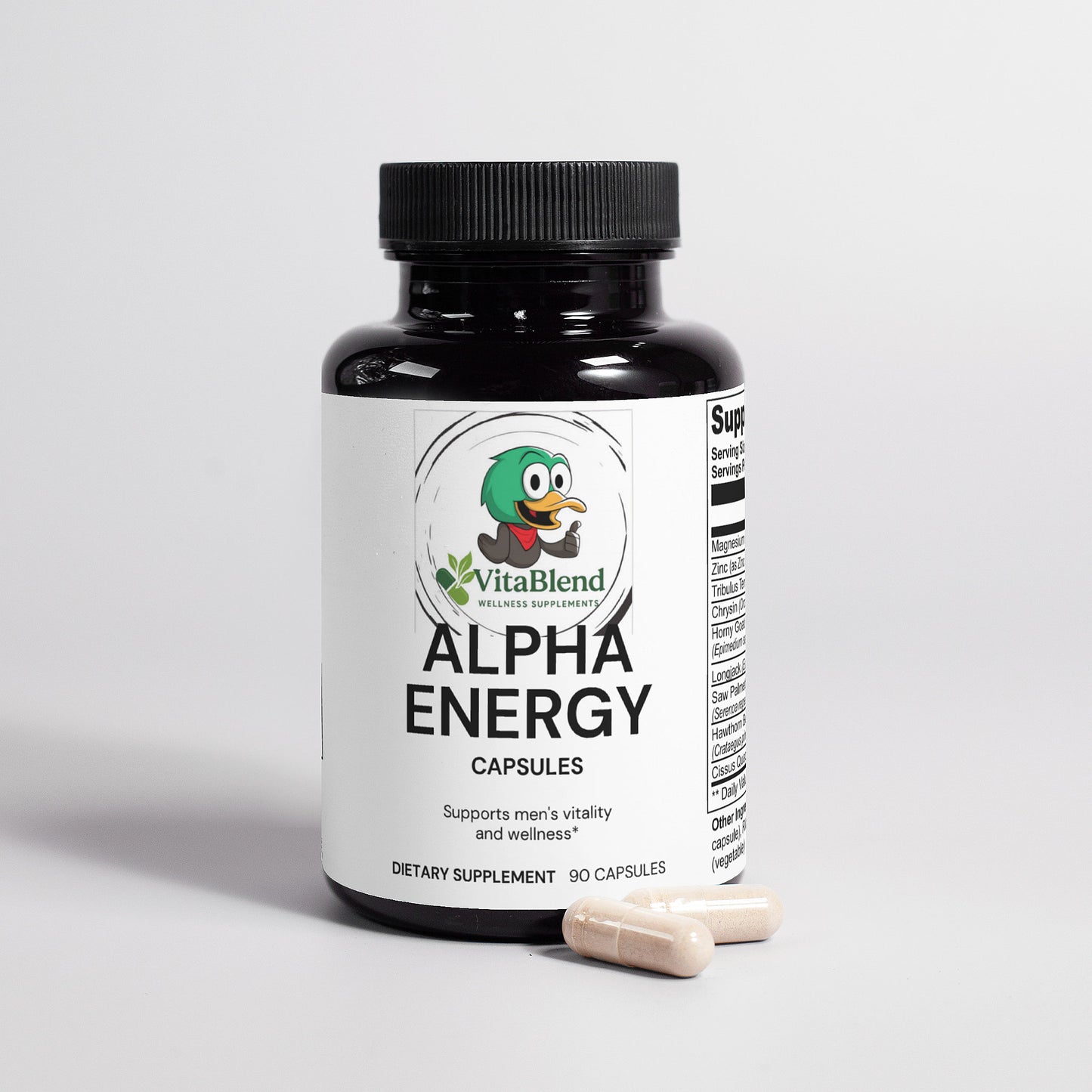 Alpha Energy – Men’s Vitality & Wellness Supplement with Tribulus, Longjack, Horny Goat Weed & Zinc for Energy, Muscle & Libido Support (90 Capsules)