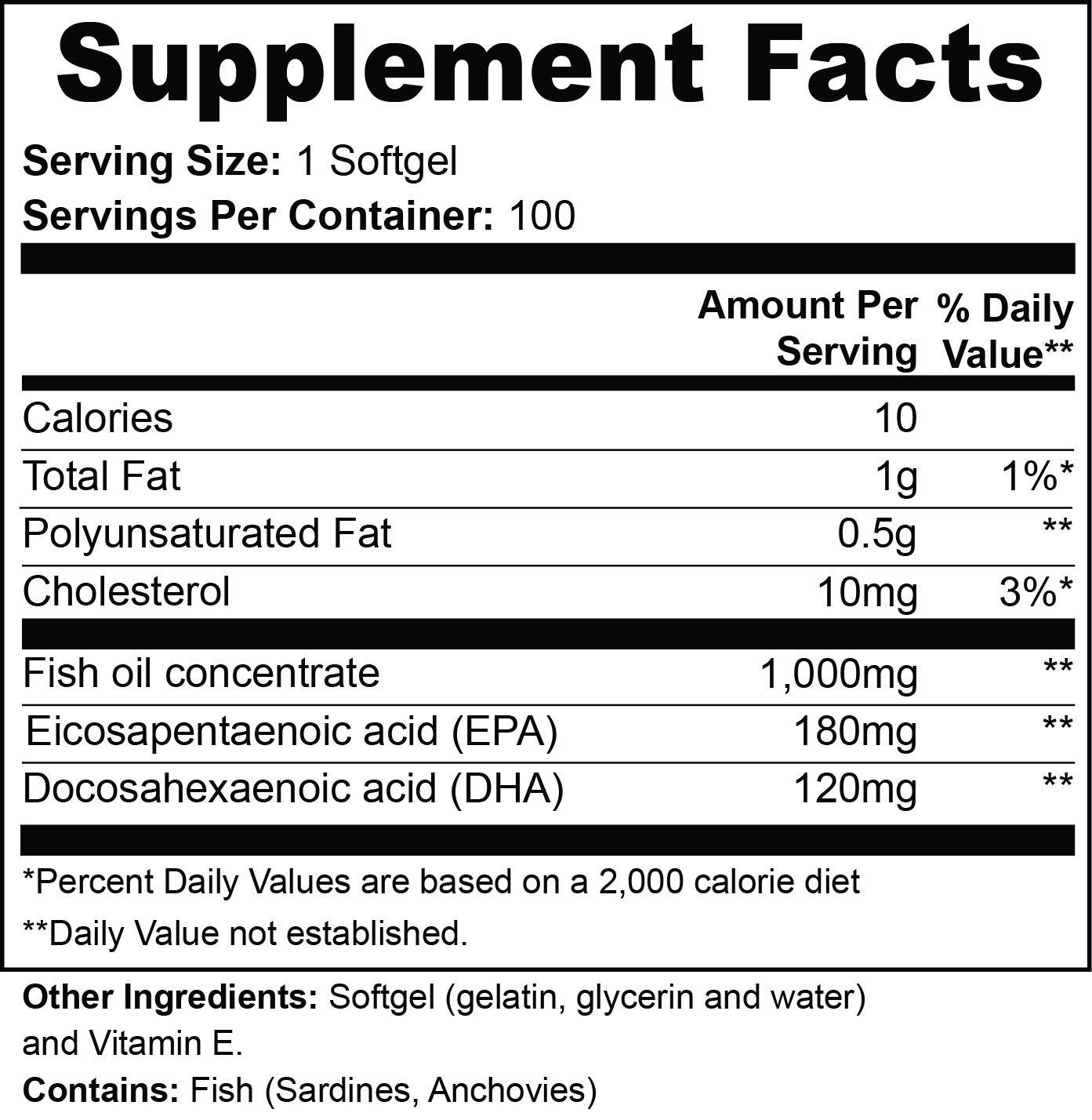 VitaBlend - Omega-3 EPA 180mg + DHA 120mg