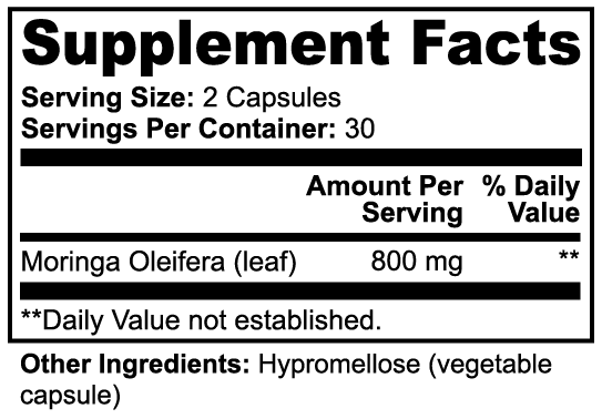 Moringa Pure (Drumstick Tree) by Vitablend Wellness Supplements