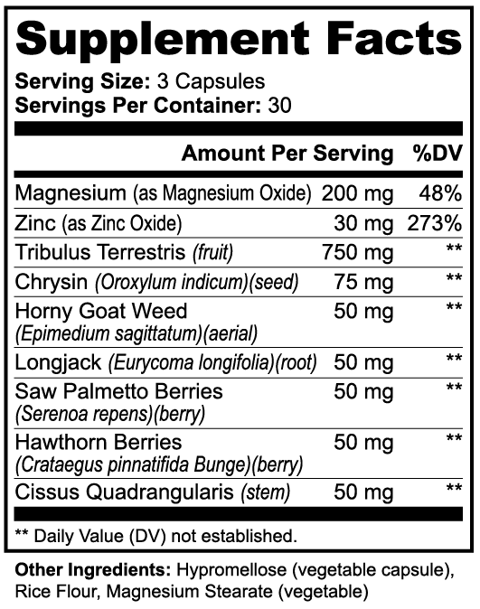 Alpha Energy – Men’s Vitality & Wellness Supplement with Tribulus, Longjack, Horny Goat Weed & Zinc for Energy, Muscle & Libido Support (90 Capsules)