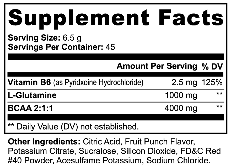 BCAA Shock Powder (Fruit Punch) VitaBlend Wellness Supplements