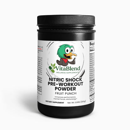 Nitric Shock Pre-Workout Powder (Fruit Punch) by VitaBlend Wellness Supplements