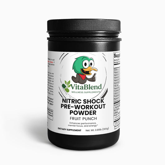 Nitric Shock Pre-Workout Powder (Fruit Punch) by VitaBlend Wellness Supplements