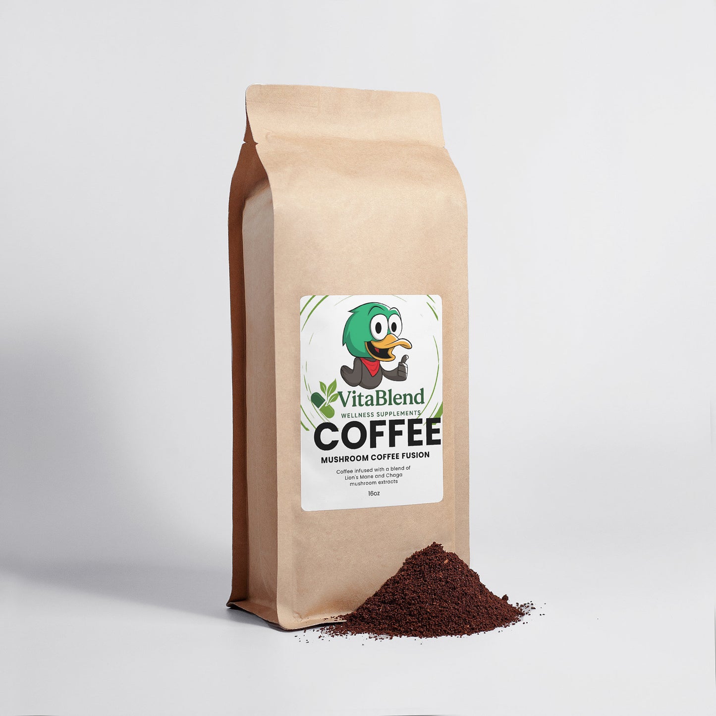 Mushroom Coffee Fusion – Lion’s Mane & Chaga 16oz | Vitablend Supplements