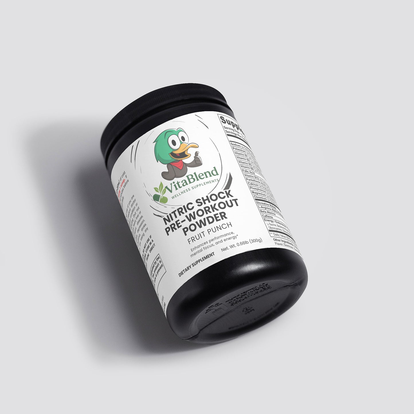 Nitric Shock Pre-Workout Powder (Fruit Punch) by VitaBlend Wellness Supplements