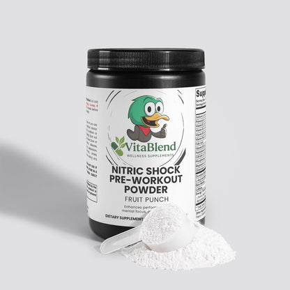 Nitric Shock Pre-Workout Powder (Fruit Punch) by VitaBlend Wellness Supplements