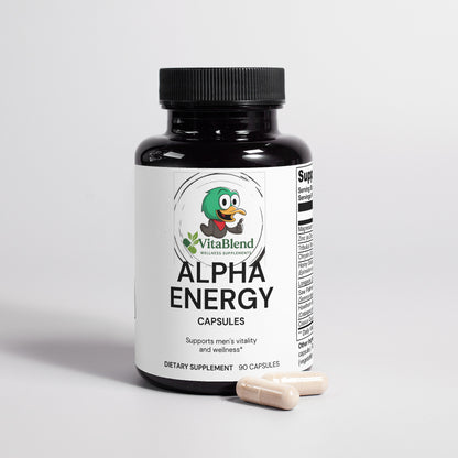 Alpha Energy – Men’s Vitality & Wellness Supplement with Tribulus, Longjack, Horny Goat Weed & Zinc for Energy, Muscle & Libido Support (90 Capsules)