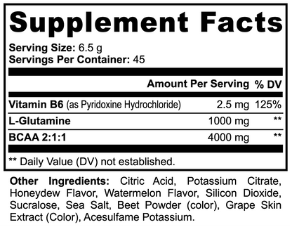 BCAA Post Workout Powder (Honeydew/Watermelon) By VitaBlend Wellness Supplements
