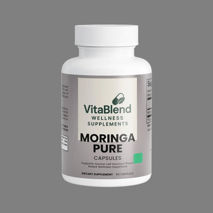 Vitab Blend Moringa Pure supplement bottle on a white background